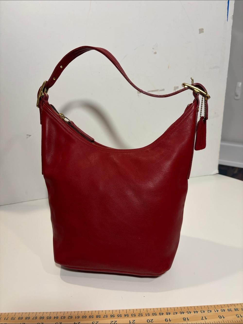 Coach 9823 Vintage Red Leather Bag Made in USA – Good Condition
